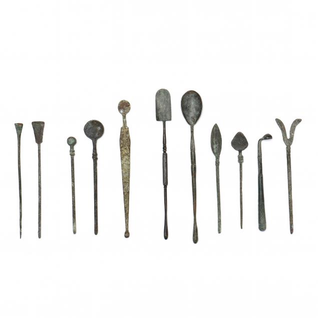 eleven-11-roman-bronze-implements-mostly-medical