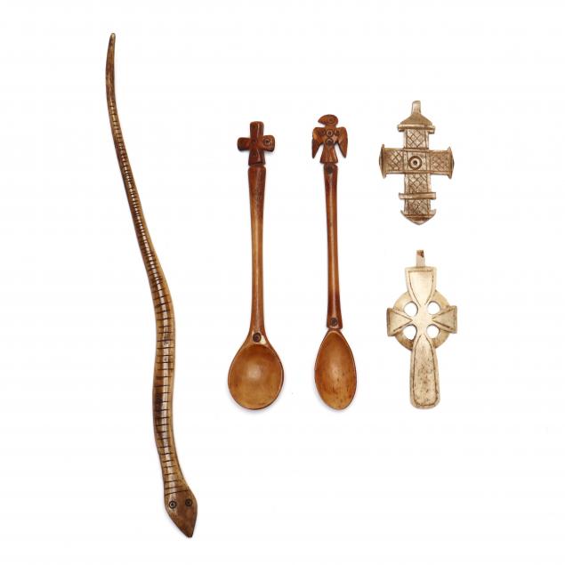 byzantine-style-bone-crosses-a-bone-snake-and-two-bone-liturgical-spoons