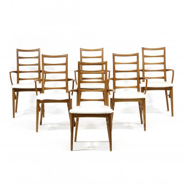 six-danish-style-teak-armchairs