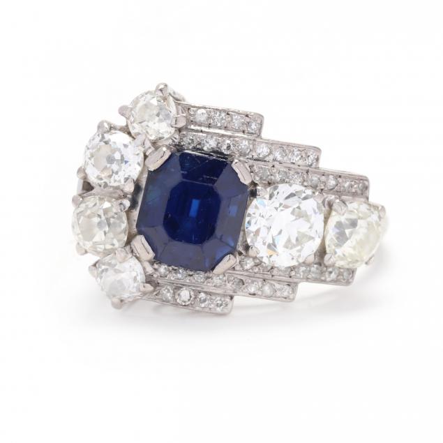 art-deco-white-gold-diamond-and-sapphire-ring-joachim-wendt-1830-1917