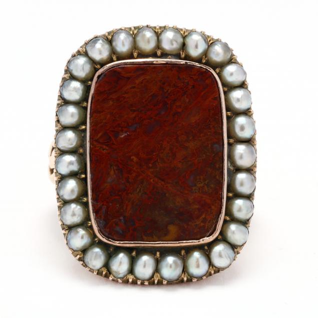 vintage-gold-agate-and-seed-pearl-ring