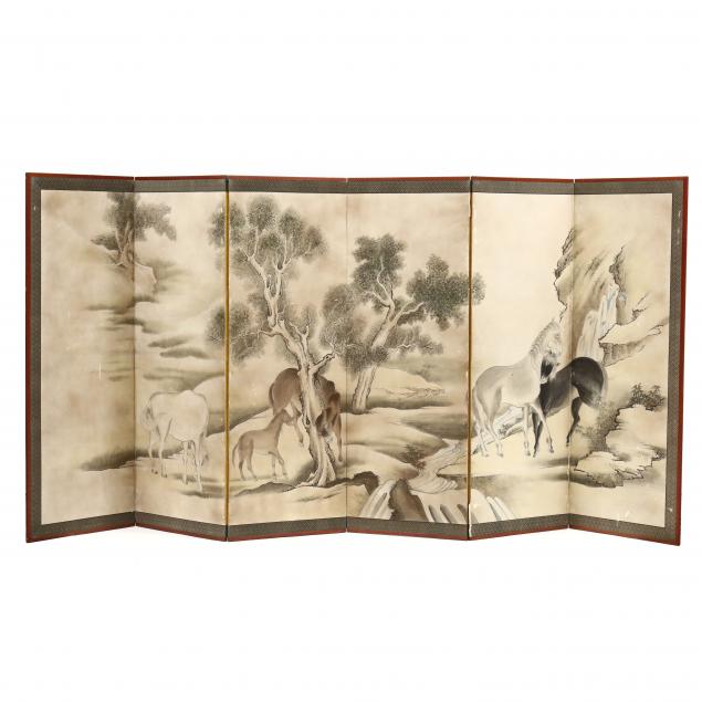 a-japanese-six-panel-folding-screen-i-byobu-i-with-horses