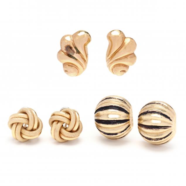 three-pairs-of-gold-earrings