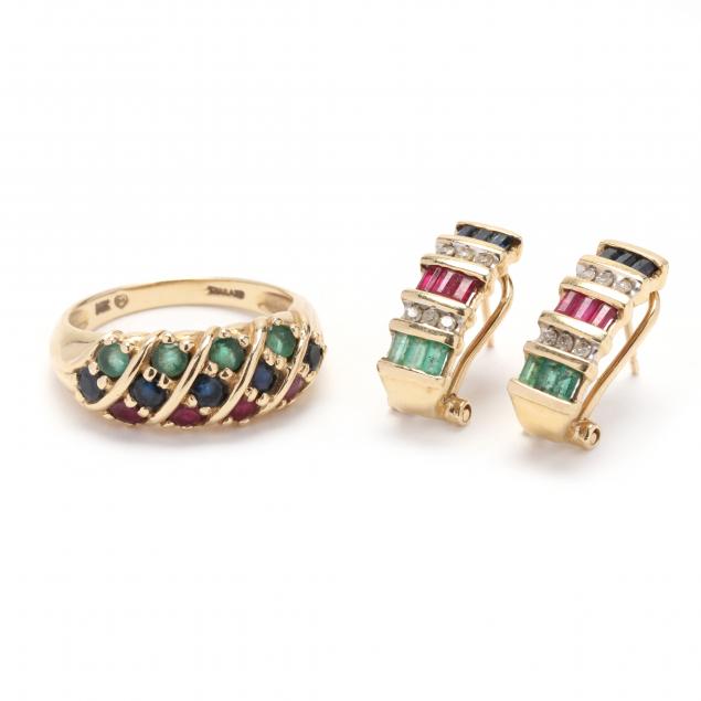 gold-and-gem-set-ring-and-earrings