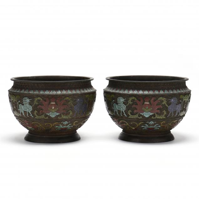 a-pair-of-asian-bronze-and-champleve-jardinieres