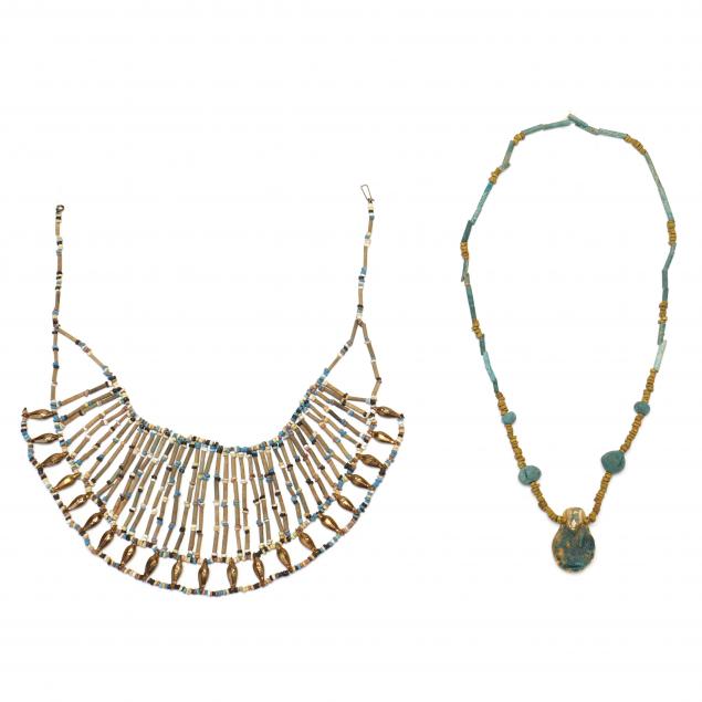 two-egyptian-style-faience-necklaces