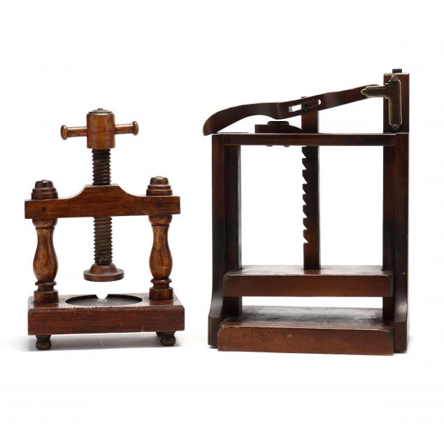 two-antique-wooden-book-presses