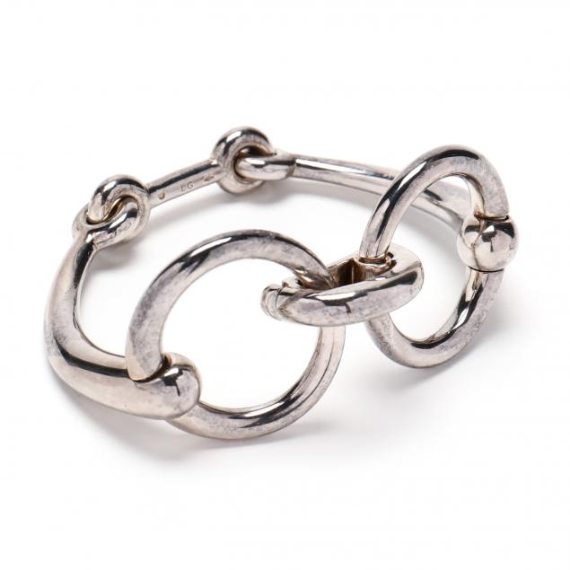 hermes-i-filet-de-selle-i-silver-bracelet