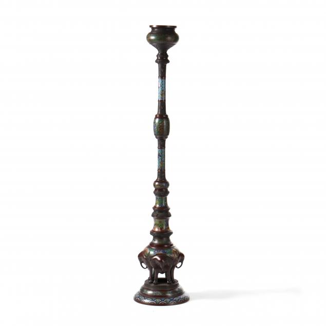 an-impressive-japanese-champleve-enamel-bronze-floor-lamp-column