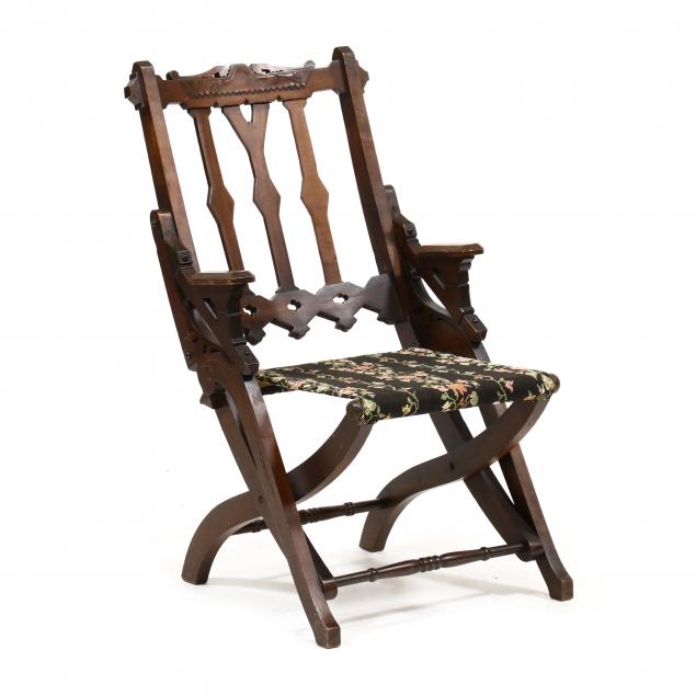 victorian-carved-walnut-campaign-chair