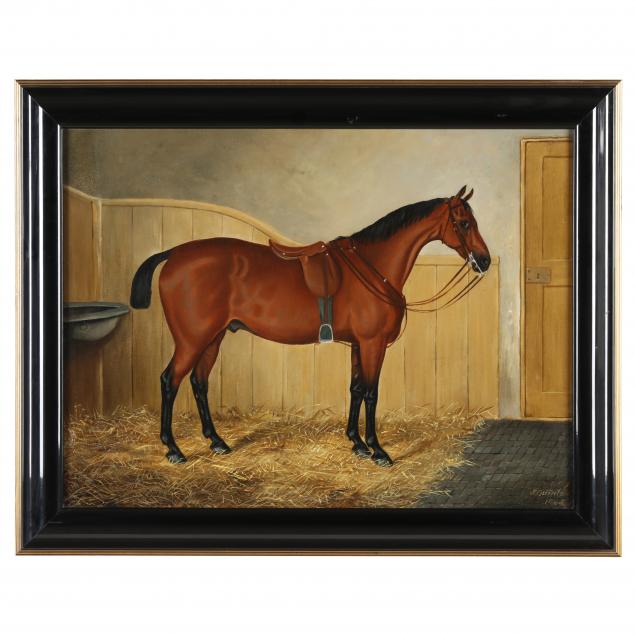 j-quinton-british-19th-century-portrait-of-a-saddled-bay-horse