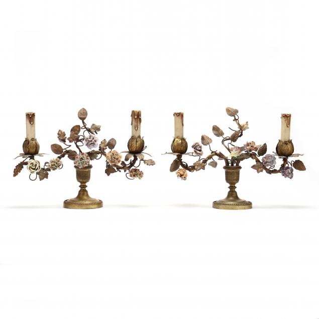 a-pair-of-french-gilt-brass-boudoir-lamps-with-porcelain-flowers