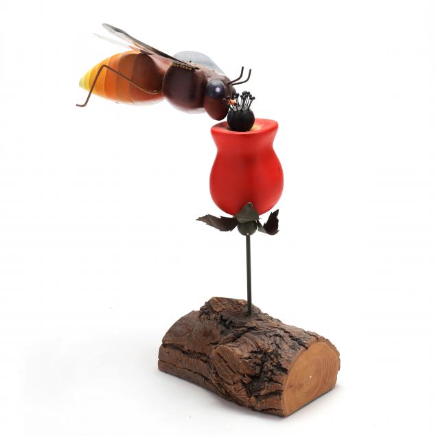 nicolas-arena-folk-art-bee-and-flower-sculpture