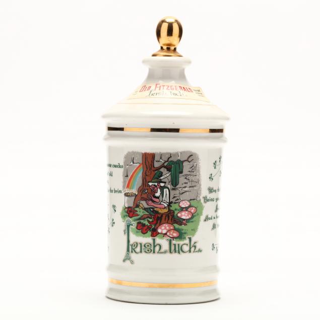 old-fitzgerald-bourbon-whiskey-in-irish-luck-porcelain-decanter