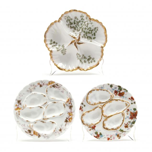 three-antique-limoges-oyster-plates
