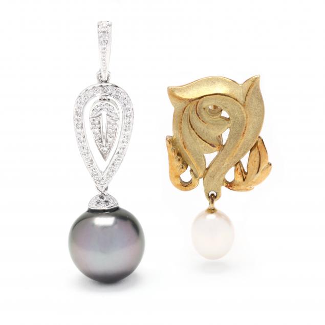 two-gold-and-pearl-enhancers-pendants