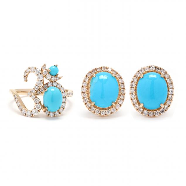 gold-turquoise-and-diamond-ring-and-earrings