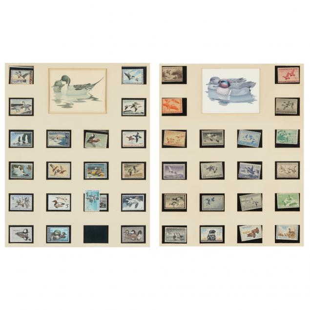 large-collection-of-framed-duck-stamps-1943-1982
