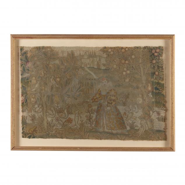 framed-antique-needlework-fragment-british