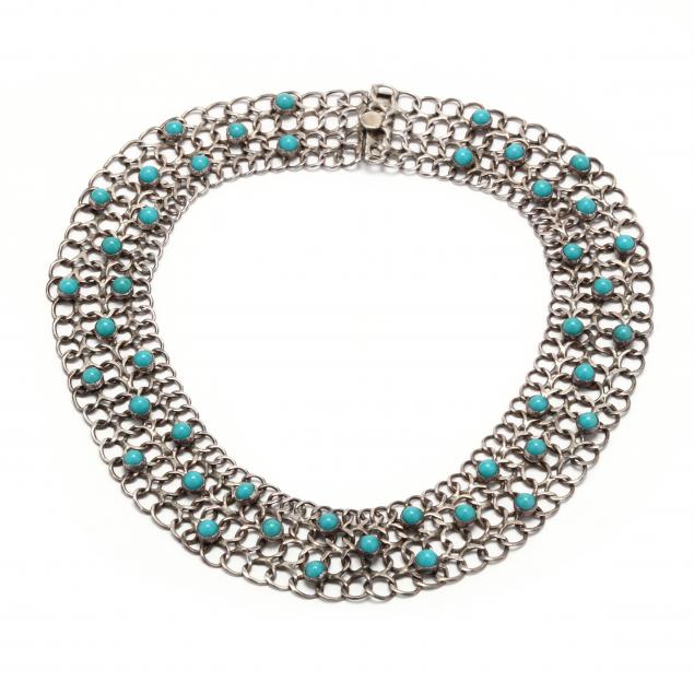 silver-and-turquoise-choker-mexico