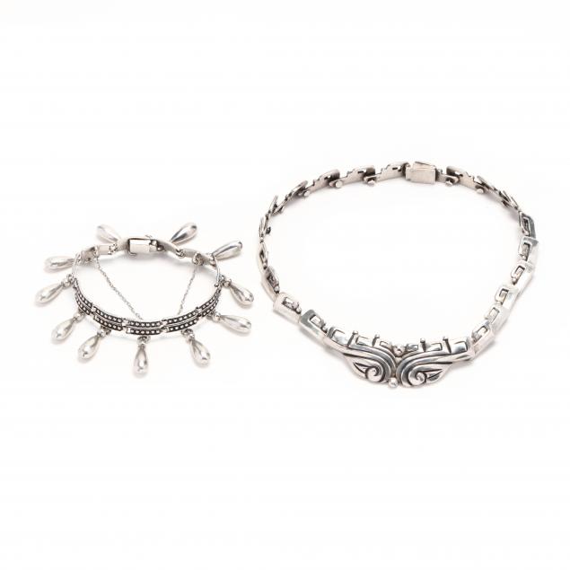 sterling-silver-choker-necklace-and-bracelet-margot-de-taxco