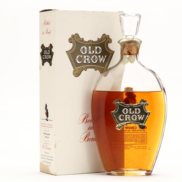 old-crow-bourbon-whiskey-in-glass-decanter