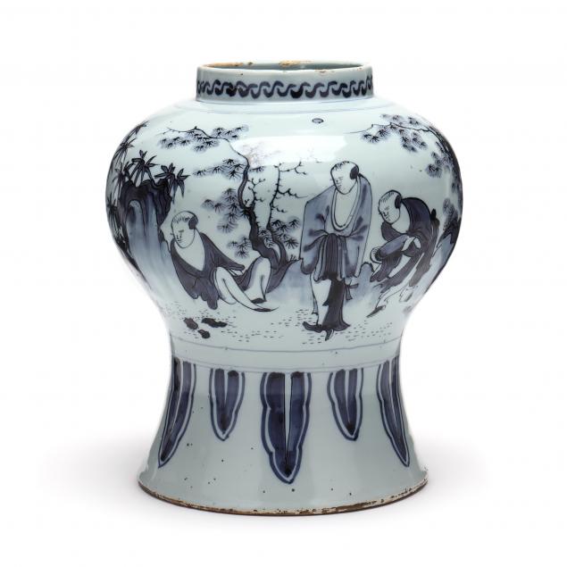 dutch-delft-blue-and-white-baluster-vase