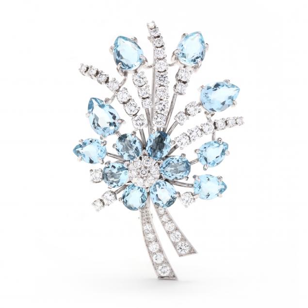 vintage-white-gold-aquamarine-and-diamond-spray-brooch