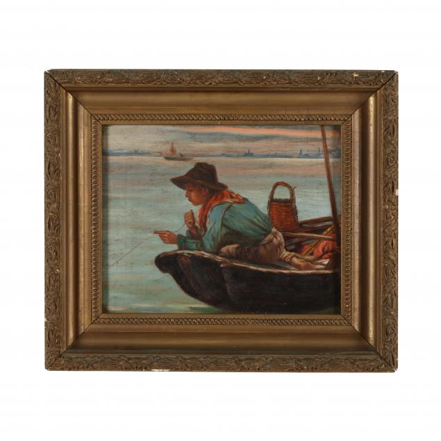 american-school-painting-of-a-boy-fishing-circa-1900