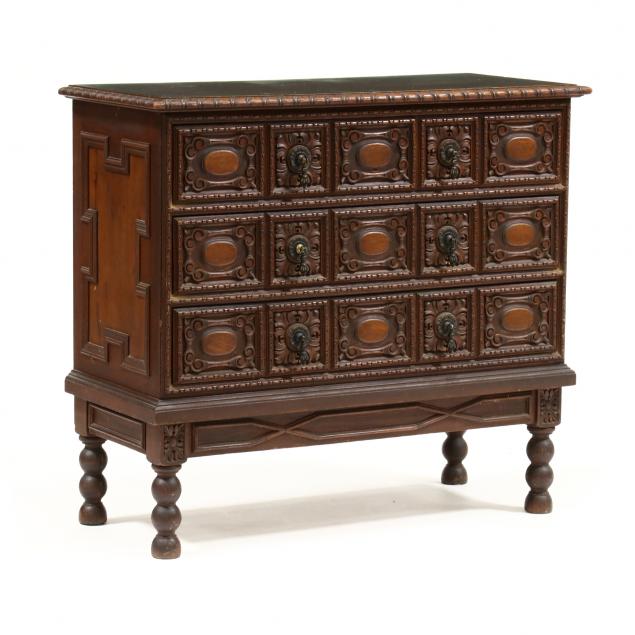 jacobean-style-carved-walnut-chest-on-stand