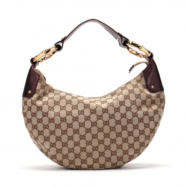 Gucci Monogram Canvas Hobo Bag