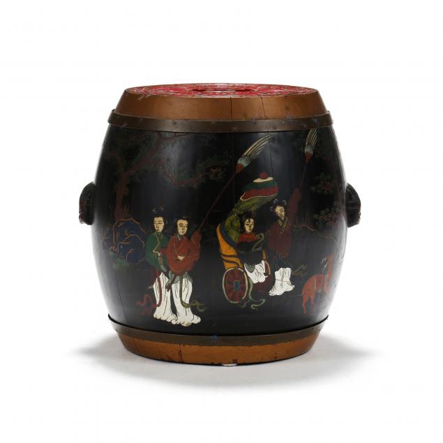 chinese-carved-and-painted-wood-garden-stool