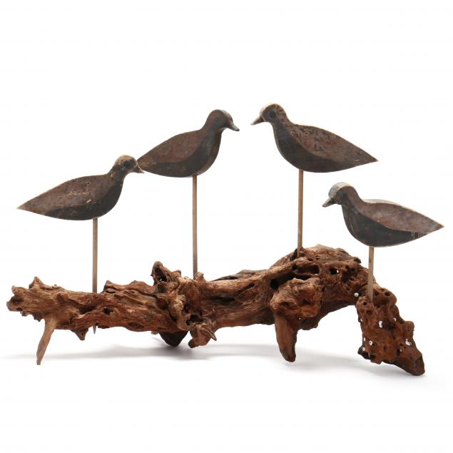 hooper-family-nc-four-plovers-mounted-on-driftwood