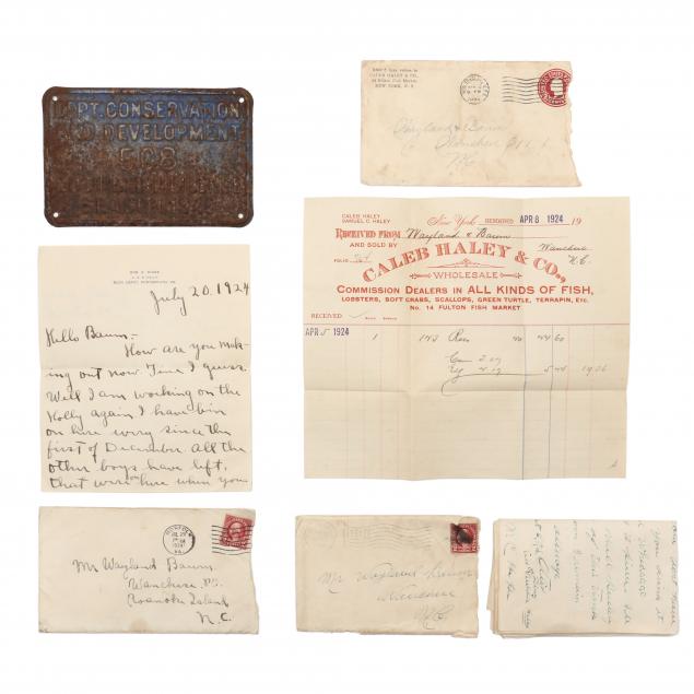 wayland-baum-letters-and-1946-bush-blind-license