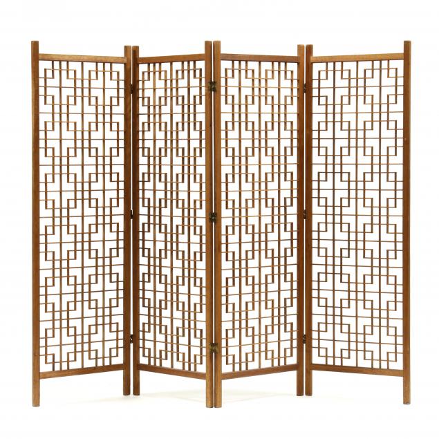 mid-century-teak-four-panel-floor-screen