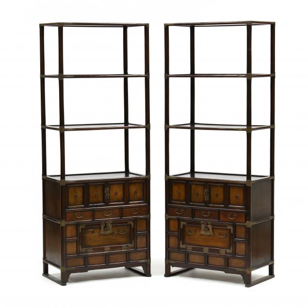 a-pair-of-chinese-display-cabinets-with-tansu-chests