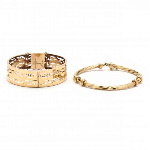 two-gold-bracelets