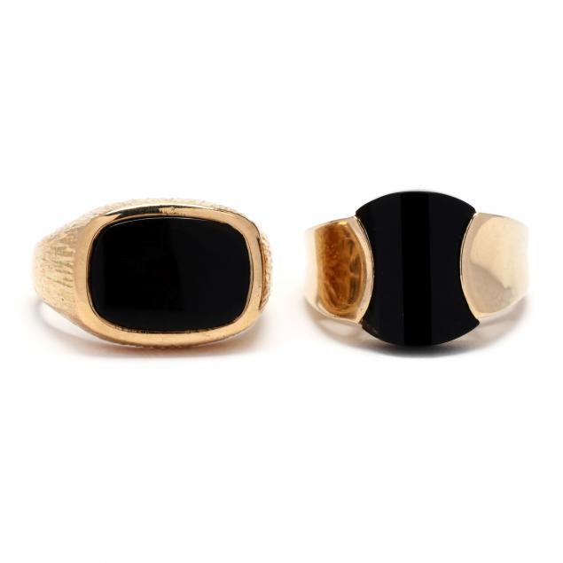 two-gold-and-black-onyx-rings