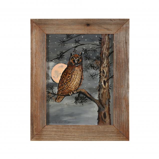 minnie-reinhardt-nc-1898-1986-owl-on-a-branch
