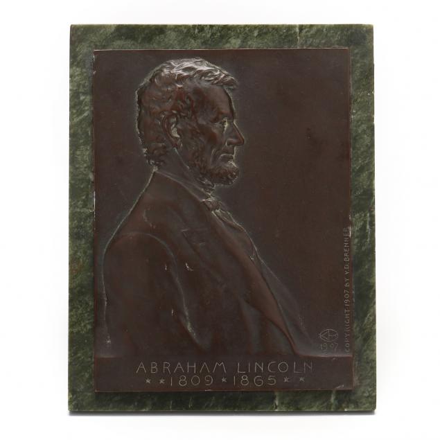 victor-d-brenner-lithuanian-american-1871-1924-bronze-centennial-plaque-of-lincoln