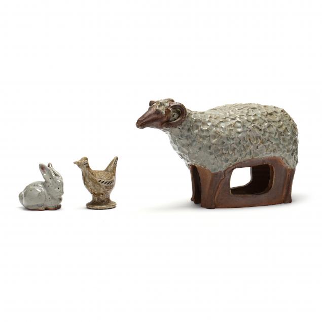 pamela-owens-for-jugtown-nc-three-animal-sculptures