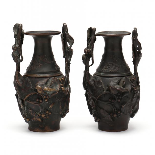 pair-of-orientalist-themed-bronze-relief-vases