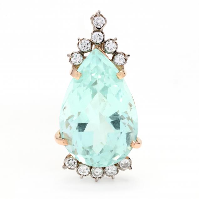 vintage-gold-aquamarine-and-diamond-pendant