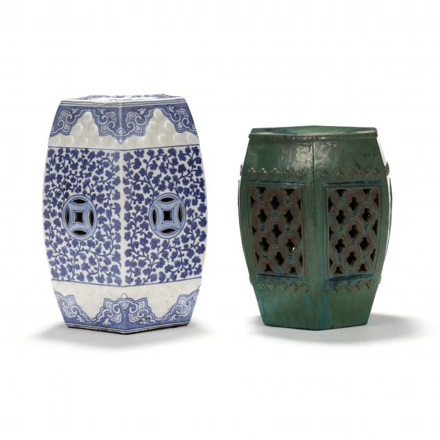 two-contemporary-chinese-pottery-garden-stools