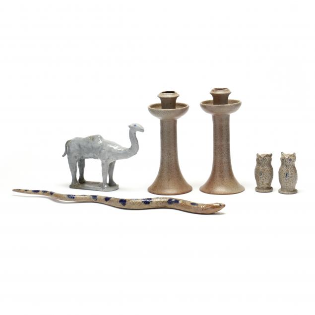 charles-and-larry-moore-nc-five-pottery-items