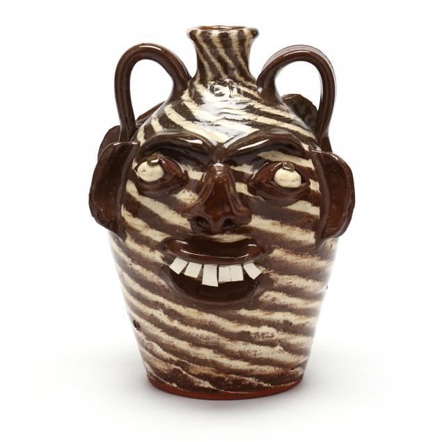 burlon-craig-and-charles-lisk-nc-folk-pottery-double-sided-face-jug