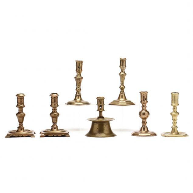 seven-early-northwestern-european-brass-candlesticks