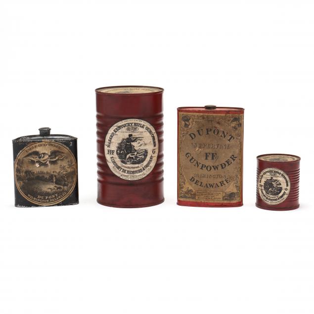 four-dupont-gun-powder-tins