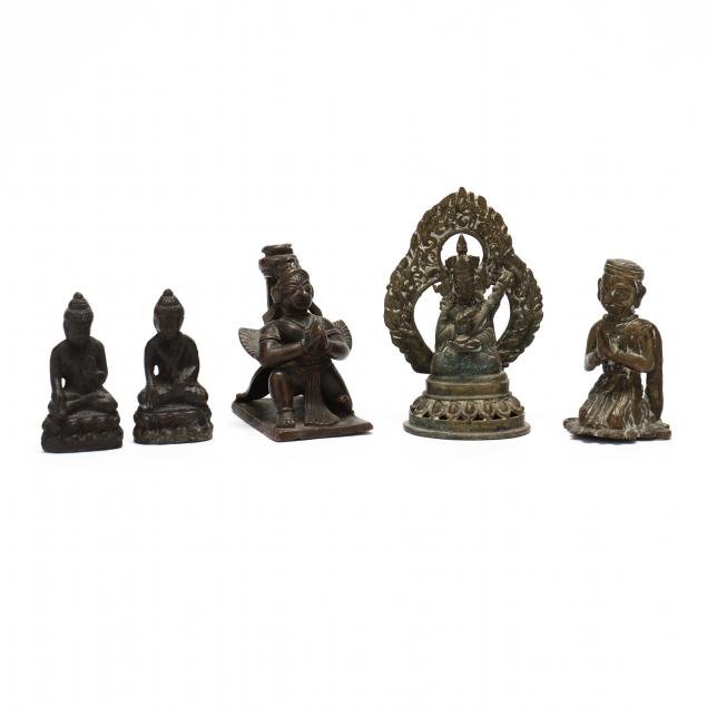 a-group-of-buddhist-and-hindu-sculptures
