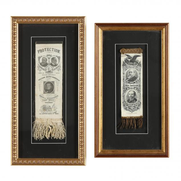 two-ribbons-from-benjamin-harrison-s-presidential-campaigns